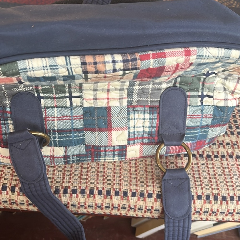 Donna Sharp Plaid Patchwork Bag With Straps. - image 3